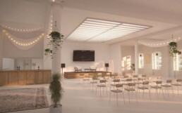 leere lichtdurchflutete eventlocation